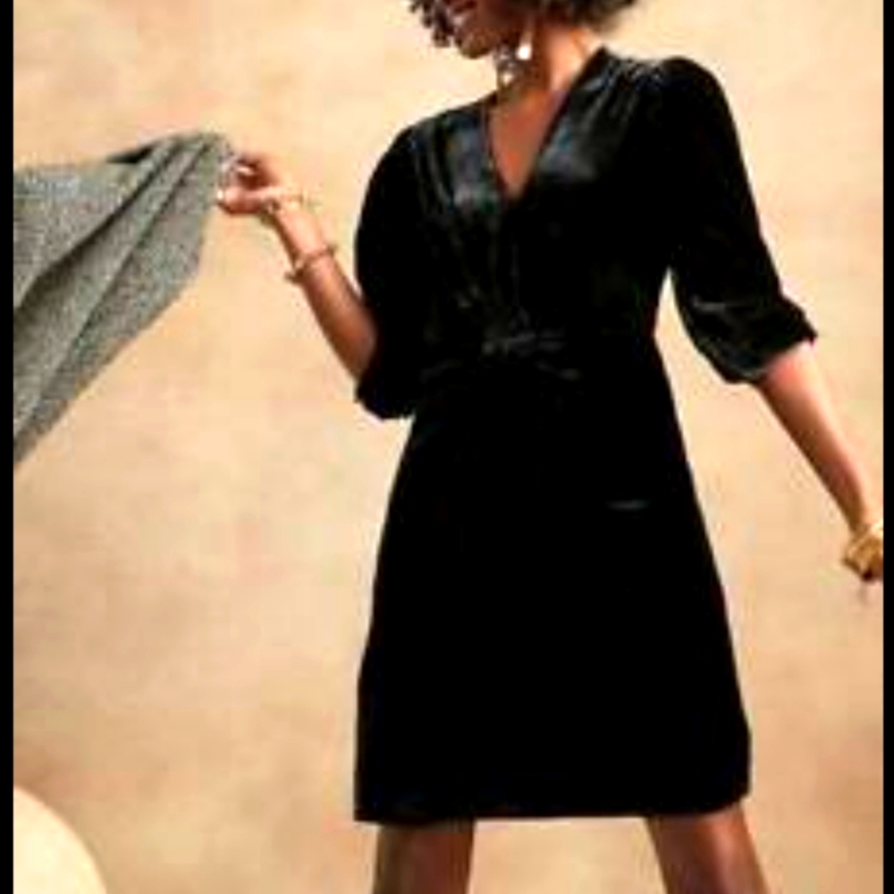 Velvet Mini Dress with Silk